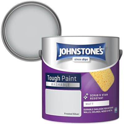 Johnstone's Vernice emulsionato opaca lavabile per muri - Frosted Silver - Vernice Johnstone's Vernice emulsionato opaca lavabile per muri - Frosted Silver - Vernice