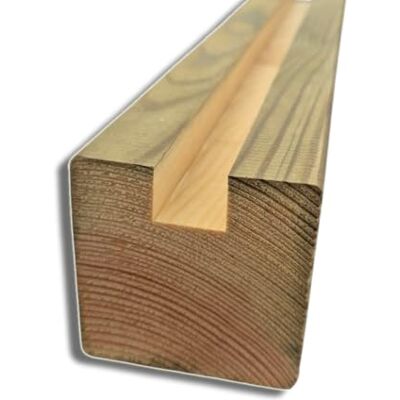SUNWOOD Trave in Legno da 150 cm con Canale a U da 20x16 mm, sezione 7x7 cm, in Pino Impregnato SUNWOOD Trave in Legno da 150 cm con Canale a U da 20x16 mm, sezione 7x7 cm, in Pino Impregnato