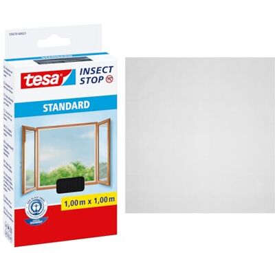 Tesa Insect Stop Zanzariere Attacca & Stacca STANDARD per Finestre, Zanzariera Adesiva, Rete per Zanzariera Regolabile a Piacere, Antracite, 100 cm x 100 cm Tesa Insect Stop Zanzariere Attacca & Stacca STANDARD per Finestre, Zanzariera Adesiva, Rete per Zanzariera Regolabile a Piacere, Antracite, 100 cm x 100 cm
