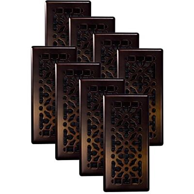 Decor Grates Registro da pavimento gotico, 10 x 25 cm, confezione da 8, finitura in bronzo lucidato Decor Grates Registro da pavimento gotico, 10 x 25 cm, confezione da 8, finitura in bronzo lucidato