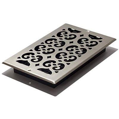 Decor Grates , , griglia di ventilazione a parete/soffitto, 15 cm x 30 cm, motivo a spirale, finitura nichel spazzolato Decor Grates , , griglia di ventilazione a parete/soffitto, 15 cm x 30 cm, motivo a spirale, finitura nichel spazzolato