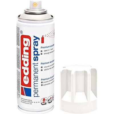 Edding 5200 Spray Permanente, Bianco Traffico Opaco, 200 Ml, Vernice Acrilica Premium per Dipingere e Decorare Vetro, Metallo, Legno, Ceramica, Plastica, Tela, Smalto Acrilico, Vernice Spray Edding 5200 Spray Permanente, Bianco Traffico Opaco, 200 Ml, Vernice Acrilica Premium per Dipingere e Decorare Vetro, Metallo, Legno, Ceramica, Plastica, Tela, Smalto Acrilico, Vernice Spray