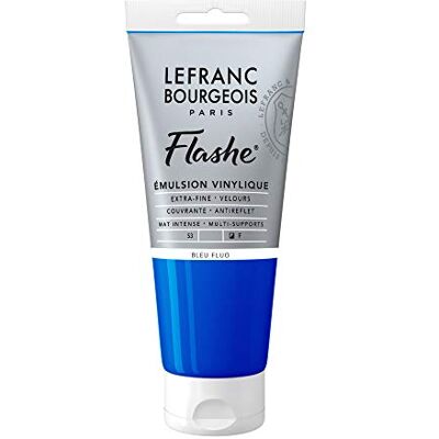 Lefranc Bourgeois LB ACRILICO FLASHE 80ML BLU CHIARO FLUORESCENTE Lefranc Bourgeois LB ACRILICO FLASHE 80ML BLU CHIARO FLUORESCENTE