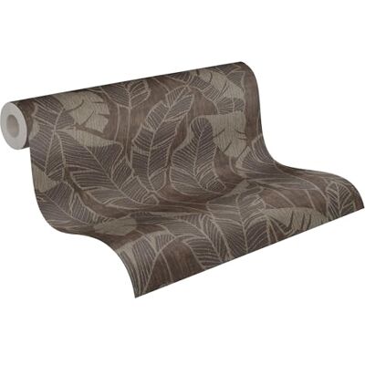 A.S. Création Carta da parati con foglie, marrone e grigio, in giada – Carta da parati in tessuto non tessuto di alta qualità con piante per stanze diverse, 10,05 m x 0,53 m, made in Germany A.S. Création Carta da parati con foglie, marrone e grigio, in giada – Carta da parati in tessuto non tessuto di alta qualità con piante per stanze diverse, 10,05 m x 0,53 m, made in Germany