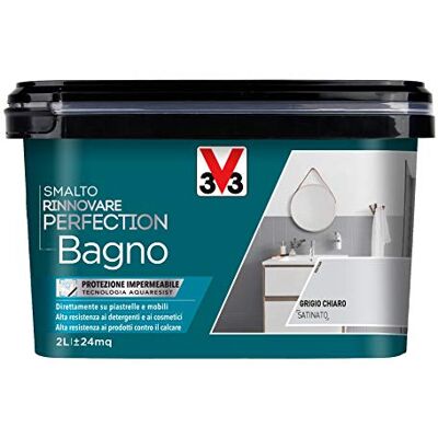 V33 Smalto Rinnovare Perfection Bagno Grigio Chiaro Satinato 2L V33 Smalto Rinnovare Perfection Bagno Grigio Chiaro Satinato 2L