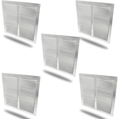 Amig Confezione da 5 Griglia Quadrata in Alluminio, Griglie di ventilazione per uscita d'aria, Ideale per tetto di cucina e bagno, Misure: 00 x 00 mm, Colore: Argento Amig Confezione da 5 Griglia Quadrata in Alluminio, Griglie di ventilazione per uscita d'aria, Ideale per tetto di cucina e bagno, Misure: 00 x 00 mm, Colore: Argento