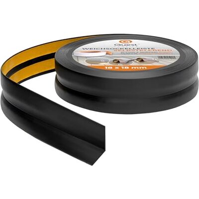 Garmin Battiscopa Morbido Adesivo 18 mm x 18 mm Striscia di Chiusura, Nastro Sigillante Per il Bagno, Per la Cucina PVC, Flessibile, Decorativo (Nero, 5m) Garmin Battiscopa Morbido Adesivo 18 mm x 18 mm Striscia di Chiusura, Nastro Sigillante Per il Bagno, Per la Cucina PVC, Flessibile, Decorativo (Nero, 5m)