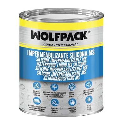 WOLFPACK LINEA PROFESIONAL Impermeabilizzante silicone Ms Polymer bianco 1 kg. Silicone liquido, rivestimento acrilico, impermeabilizzante, vernice acrilica WOLFPACK LINEA PROFESIONAL Impermeabilizzante silicone Ms Polymer bianco 1 kg. Silicone liquido, rivestimento acrilico, impermeabilizzante, vernice acrilica