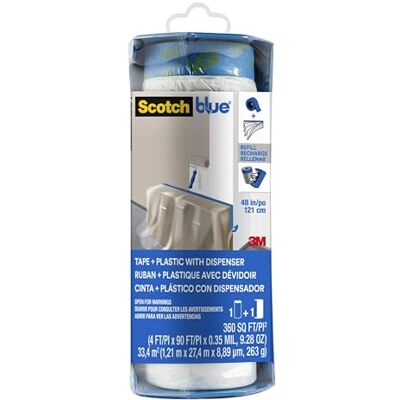 ScotchBlue Dispenser di Film Prenastrato per Pittura, 122 cm x 27.4 m, 1 Rotolo/Confezione ScotchBlue Dispenser di Film Prenastrato per Pittura, 122 cm x 27.4 m, 1 Rotolo/Confezione