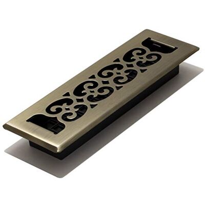 Decor Grates Scroll Design Registro Pavimento, Ottone Antico, 2x10 Decor Grates Scroll Design Registro Pavimento, Ottone Antico, 2x10