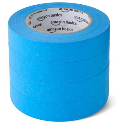 Amazon Basics Nastro adesivo per pittura, 2.3 cm x 55 m, confezione da 4 rotoli, Blu Amazon Basics Nastro adesivo per pittura, 2.3 cm x 55 m, confezione da 4 rotoli, Blu