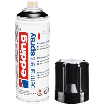 Edding 5200 Spray Permanente, Nero Lucido, 200 Ml, Vernice Acrilica Premium per Dipingere e Decorare Vetro, Metallo, Legno, Ceramica, Plastica, Tela, Smalto Acrilico, Vernice Spray Edding 5200 Spray Permanente, Nero Lucido, 200 Ml, Vernice Acrilica Premium per Dipingere e Decorare Vetro, Metallo, Legno, Ceramica, Plastica, Tela, Smalto Acrilico, Vernice Spray