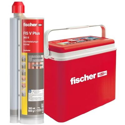 Fischer Malta ad alte prestazioni FIS V Plus 360 S in una pratica scatola frigo, malta resistente alle intemperie per interni ed esterni e tutti i materiali da costruzione, 8 cartucce da 360 ml Fischer Malta ad alte prestazioni FIS V Plus 360 S in una pratica scatola frigo, malta resistente alle intemperie per interni ed esterni e tutti i materiali da costruzione, 8 cartucce da 360 ml