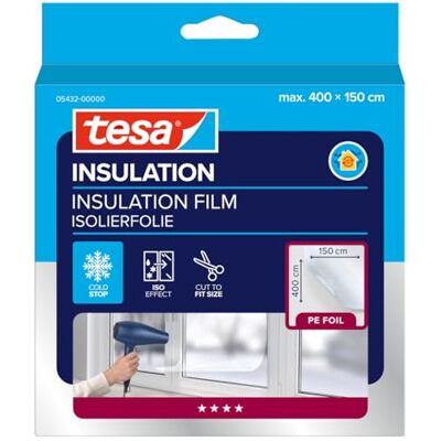 Tesa Moll Thermo Cover Finestra - Pellicola isolante trasparente - Include nastro adesivo Tesa Moll Thermo Cover Finestra - Pellicola isolante trasparente - Include nastro adesivo