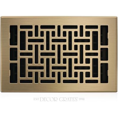 Decor Grates Registro per pavimento orientale, 15,2 x 25,4 cm, ottone anticato Decor Grates Registro per pavimento orientale, 15,2 x 25,4 cm, ottone anticato