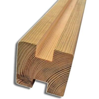 SUNWOOD Trave in Legno da 300 cm con Canale a H da 20x16 mm, sezione 7x7 cm, in Pino Impregnato SUNWOOD Trave in Legno da 300 cm con Canale a H da 20x16 mm, sezione 7x7 cm, in Pino Impregnato