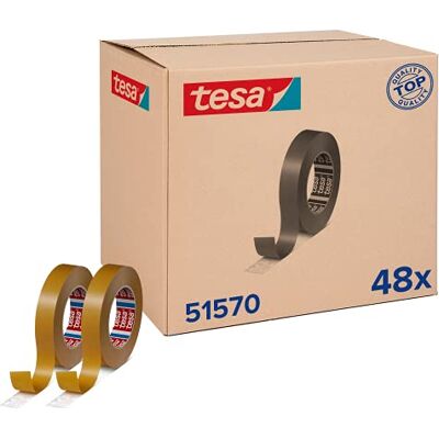 Tesa fix 51570 Nastro di montaggio in confezione da 48 rotoli di nastro biadesivo per il montaggio senza foratura, 48 rotoli da 50 pezzi, incolore, 48 x 50 m x 25 mm Tesa fix 51570 Nastro di montaggio in confezione da 48 rotoli di nastro biadesivo per il montaggio senza foratura, 48 rotoli da 50 pezzi, incolore, 48 x 50 m x 25 mm