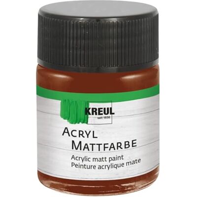 KREUL 75574 Vernice acrilica opaca, marrone cioccolato in barattolo da 50 ml, vernice a base d'acqua dalla copertura cremosa e dall'asciugatura rapida, adatta a molte superfici diverse KREUL 75574 Vernice acrilica opaca, marrone cioccolato in barattolo da 50 ml, vernice a base d'acqua dalla copertura cremosa e dall'asciugatura rapida, adatta a molte superfici diverse