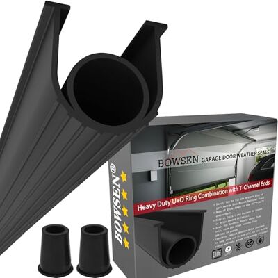 BOWSEN Guarnizione inferiore per porta del garage, resistente alle intemperie, ricambio per soglia di soglia di ricambio, 1/4", estremità a T, lunghezza 3 m BOWSEN Guarnizione inferiore per porta del garage, resistente alle intemperie, ricambio per soglia di soglia di ricambio, 1/4", estremità a T, lunghezza 3 m
