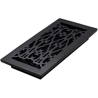 Decor Grates Registro da pavimento vittoriano, ghisa nera, 6 x 14 Decor Grates Registro da pavimento vittoriano, ghisa nera, 6 x 14