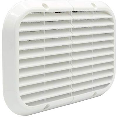 La Ventilazione Griglia Antisfondamento con rete antinsetti da Sovrapporre. Dimensioni 220x150 mm. Alluminio verniciato bianco La Ventilazione Griglia Antisfondamento con rete antinsetti da Sovrapporre. Dimensioni 220x150 mm. Alluminio verniciato bianco