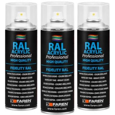 FAREN RAL ACRYLIC, Vernice spray Acrilica 100%, Smalto FIDELITY RAL, Colori Brillanti a Rapida Essiccazione, 400ml (3, RAL 1013 BIANCO PERLA) FAREN RAL ACRYLIC, Vernice spray Acrilica 100%, Smalto FIDELITY RAL, Colori Brillanti a Rapida Essiccazione, 400ml (3, RAL 1013 BIANCO PERLA)