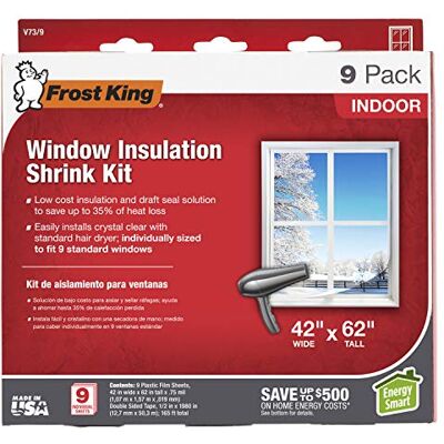 Frost King V83/3 -Kit per finestre termoretraibili per interni, 100 cm x 150 cm, trasparente, 9-Pack Frost King V83/3 -Kit per finestre termoretraibili per interni, 100 cm x 150 cm, trasparente, 9-Pack