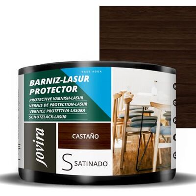 Jovira Pinturas - Lasur Protector Satinado Al Agua - Castano - 0.375L - Wood stain Jovira Pinturas - Lasur Protector Satinado Al Agua - Castano - 0.375L - Wood stain