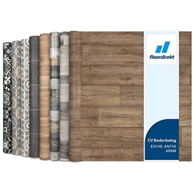 Floordirekt , Atlantic, effetto rovere anticato 606m Rivestimento per pavimenti in vinile, su misura al metro, per cucina e balcone, effetto legno o piastrelle, robusto e facile da pulire, 200 x 300 Floordirekt , Atlantic, effetto rovere anticato 606m Rivestimento per pavimenti in vinile, su misura al metro, per cucina e balcone, effetto legno o piastrelle, robusto e facile da pulire, 200 x 300