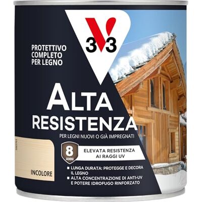 V33 Protettivo Completo per Legno a Solvente Alta Resistenza Incolore 0,75L V33 Protettivo Completo per Legno a Solvente Alta Resistenza Incolore 0,75L