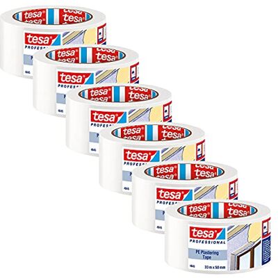 Tesa Nastro in PE 4845 per la pulizia e la pittura, per incollare e coprire – bianco, 33 m x 50 mm, confezione da 6 Tesa Nastro in PE 4845 per la pulizia e la pittura, per incollare e coprire – bianco, 33 m x 50 mm, confezione da 6