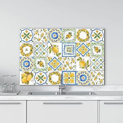 CREARREDA Schienale da Cucina in Alluminio - Limone - Resistente al Calore - 48x72cm - Decorazione Cucina CREARREDA Schienale da Cucina in Alluminio - Limone - Resistente al Calore - 48x72cm - Decorazione Cucina