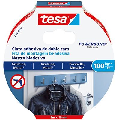 Tesa Nastro per Fissaggio su Piastrelle e Metallo, Bianco Tesa Nastro per Fissaggio su Piastrelle e Metallo, Bianco