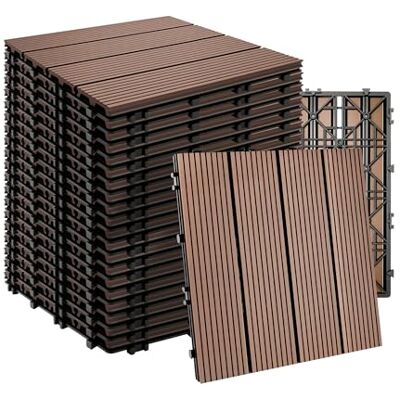Relaxdays Piastrelle WPC, 22 pz, 30x30cm, Esterni, Incastro, 2 m², Effetto Legno, Marrone Relaxdays Piastrelle WPC, 22 pz, 30x30cm, Esterni, Incastro, 2 m², Effetto Legno, Marrone