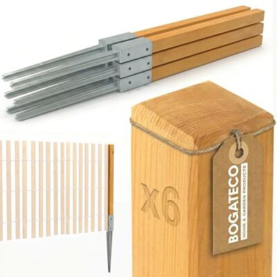 BOGATECO Pali in legno impregnati 100x5x5 cm SET di pali per recinzione 6 pezzi Pali quadrati con testa piatta con guaina per fissaggio a terra Legname Legno marrone chiaro BOGATECO Pali in legno impregnati 100x5x5 cm SET di pali per recinzione 6 pezzi Pali quadrati con testa piatta con guaina per fissaggio a terra Legname Legno marrone chiaro
