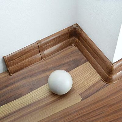 DQ-PP 2 m di battiscopa in PVC 62 mm, Eiche Tabacco, tasselli in laminato in plastica PVC DQ-PP 2 m di battiscopa in PVC 62 mm, Eiche Tabacco, tasselli in laminato in plastica PVC