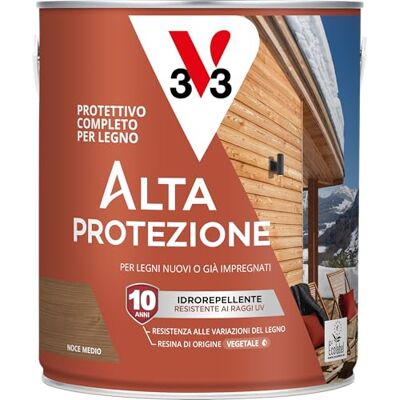 V33 Protettivo Completo per Legno BIO Alta Protezione all'Acqua Noce Medio 2,5 L V33 Protettivo Completo per Legno BIO Alta Protezione all'Acqua Noce Medio 2,5 L