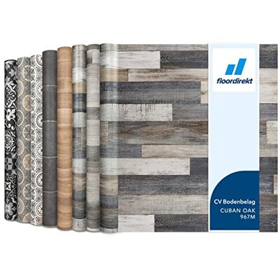 Floordirekt , Plaza, Cuban Oak 967m Rivestimento per pavimenti in vinile, al metro su misura, per cucina e balcone, effetto legno, effetto piastrelle, robusto e facile da pulire, 200 x 400 cm Floordirekt , Plaza, Cuban Oak 967m Rivestimento per pavimenti in vinile, al metro su misura, per cucina e balcone, effetto legno, effetto piastrelle, robusto e facile da pulire, 200 x 400 cm