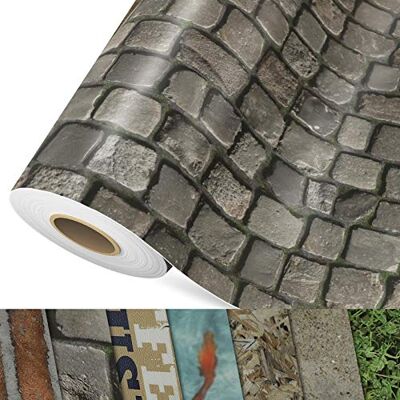 casa pura CV Cobble Rivestimento per pavimento in PVC extra resistente all'abrasione (espanso), colore pietra, superficie strutturata, al metro (200 x 350 cm) casa pura CV Cobble Rivestimento per pavimento in PVC extra resistente all'abrasione (espanso), colore pietra, superficie strutturata, al metro (200 x 350 cm)