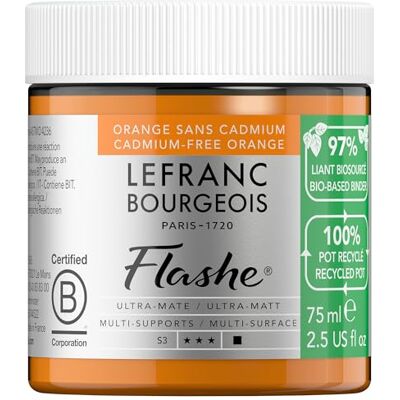 Lefranc Bourgeois Lefranc & Bourgeois Vinilico Extra-Fine Flashe Bio Barattolo in plastica riciclata 75ml, Arancione Senza Cadmio Lefranc Bourgeois Lefranc & Bourgeois Vinilico Extra-Fine Flashe Bio Barattolo in plastica riciclata 75ml, Arancione Senza Cadmio