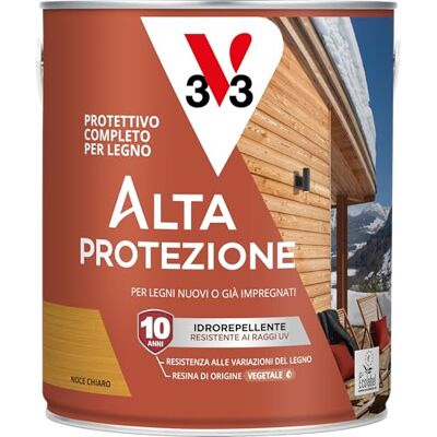 V33 Protettivo Completo per Legno BIO Alta Protezione all'Acqua Noce Chiaro 2,5 L V33 Protettivo Completo per Legno BIO Alta Protezione all'Acqua Noce Chiaro 2,5 L