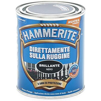 Hammerite Direttamente Sulla Ruggine Brillante Nero 0.75 l Hammerite Direttamente Sulla Ruggine Brillante Nero 0.75 l