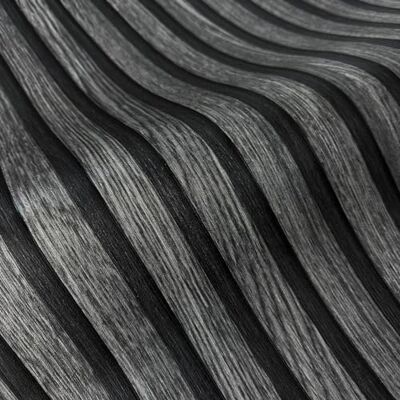 WALLCOVER Carta da Parati Effetto Legno 3D Pannelli Acustici Moderni Colore Nero, Grigio 10,05 m x 0,53 m WALLCOVER Carta da Parati Effetto Legno 3D Pannelli Acustici Moderni Colore Nero, Grigio 10,05 m x 0,53 m