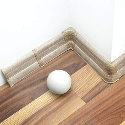 DQ-PP 16 m di battiscopa 62 mm in PVC, bianco, con listelli in laminato, in plastica PVC Dekore DQ-PP 16 m di battiscopa 62 mm in PVC, bianco, con listelli in laminato, in plastica PVC Dekore