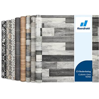 Floordirekt , Plaza, Cuban Oak 909m Rivestimento per pavimenti in vinile, al metro su misura, per cucina e balcone, effetto legno, effetto piastrelle, robusto e facile da pulire, 200 x 400 cm Floordirekt , Plaza, Cuban Oak 909m Rivestimento per pavimenti in vinile, al metro su misura, per cucina e balcone, effetto legno, effetto piastrelle, robusto e facile da pulire, 200 x 400 cm