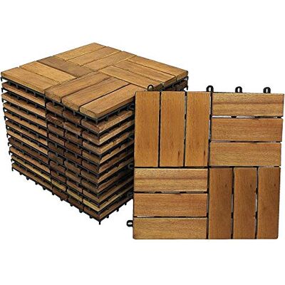 SAM OUTILLAGE - Set di piastrelle in legno di acacia 33 pezzi - Giardino/Terrazza SAM OUTILLAGE - Set di piastrelle in legno di acacia 33 pezzi - Giardino/Terrazza