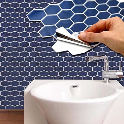 WALPLUS Adesivi Per Piastrelle 2D Adesivi Piastrelle Facile Da Staccare E Incollare Autoadesiva Alzatina Decorazioni Perfetti Per Cucina Hexa A Nido D'Ape Blu Scintillante 12Pcs 28.5X14Cm Blu WALPLUS Adesivi Per Piastrelle 2D Adesivi Piastrelle Facile Da Staccare E Incollare Autoadesiva Alzatina Decorazioni Perfetti Per Cucina Hexa A Nido D'Ape Blu Scintillante 12Pcs 28.5X14Cm Blu