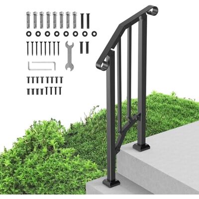 VEVOR Kit Corrimano per Gradini Esterni, Scale 1-2 Gradini, Ringhiere in Acciaio Carbonio, con Kit di Installazione, Corrimano per Anziani, Gradini in Cemento e Portico e Terrazza, Arco Retrò Nero VEVOR Kit Corrimano per Gradini Esterni, Scale 1-2 Gradini, Ringhiere in Acciaio Carbonio, con Kit di Installazione, Corrimano per Anziani, Gradini in Cemento e Portico e Terrazza, Arco Retrò Nero