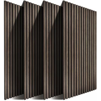 Relaxdays Pannelli acustici, Set 4, 120 x 60 cm, fonoassorbenti & Rivestimento Parete, Finitura Rovere, Marrone Scuro Relaxdays Pannelli acustici, Set 4, 120 x 60 cm, fonoassorbenti & Rivestimento Parete, Finitura Rovere, Marrone Scuro