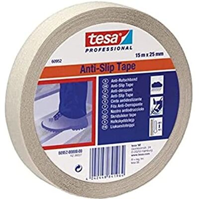 Tesa Nastro Antiscivolo Adesivo Antiscivolo per l?Uso Interno ed Esterno Per Scale e Pavimenti Lisci Trasparente 15 m x 25 mm Tesa Nastro Antiscivolo Adesivo Antiscivolo per l?Uso Interno ed Esterno Per Scale e Pavimenti Lisci Trasparente 15 m x 25 mm